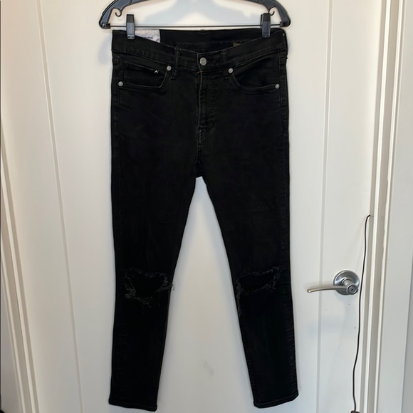 Amazon Essentials Men's Distressed Skinny Jeans - Black - Picture 1 of 7